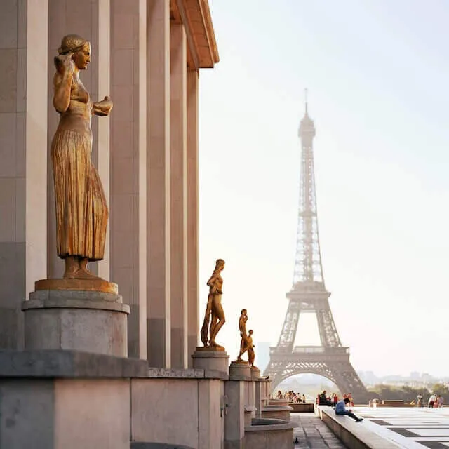 A beautiful view of the Eifel tower form the Trocadero