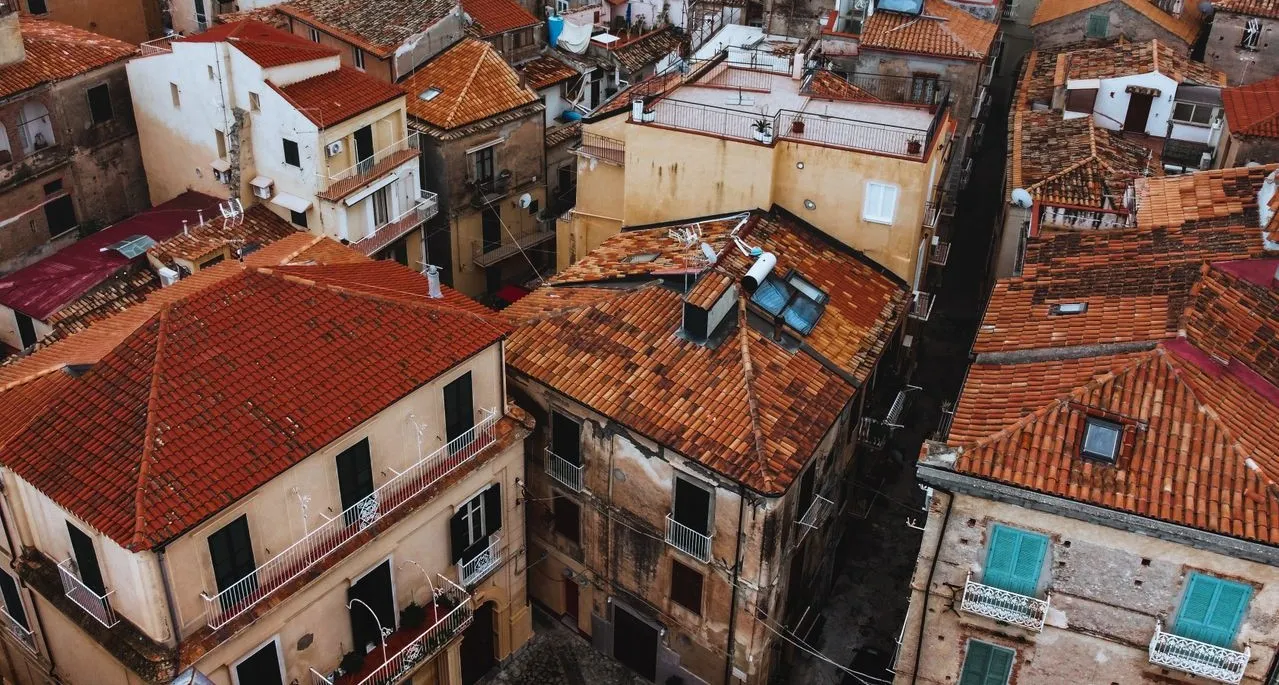 Houses in a city in Calabria, Italy