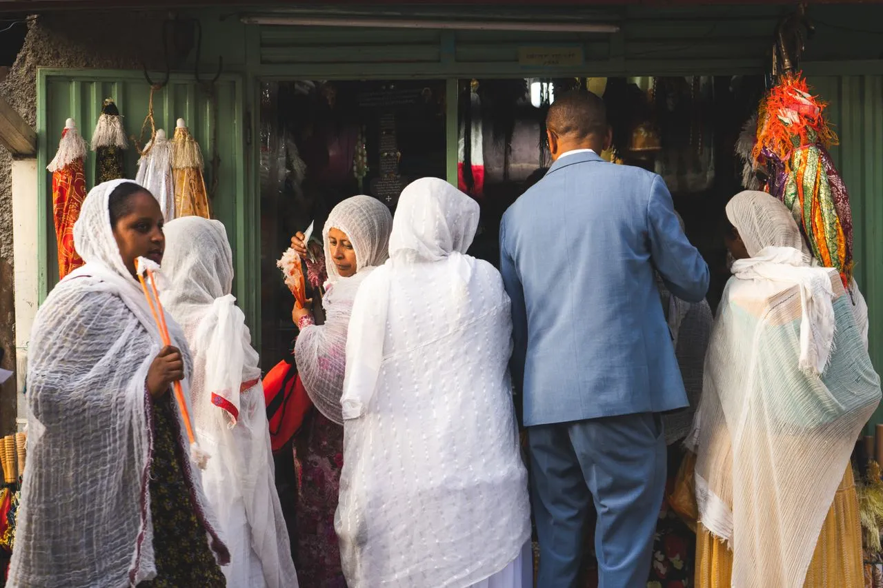 Some pilgrims on a Ethiopian church