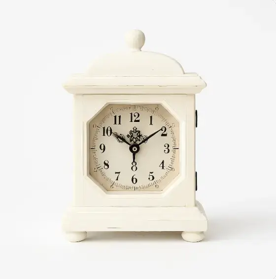 A clock on a table